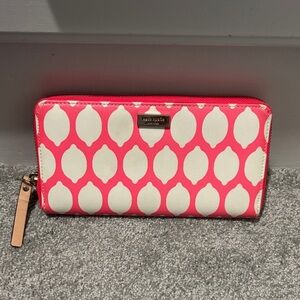 Kate Spade Pink and Cream Geometric Wallet